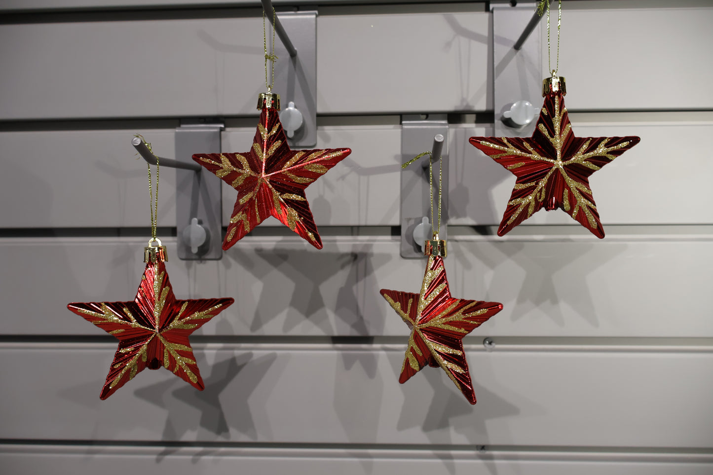 AG-75 | Christmas Tree Hanging Star Ornaments – 4" (10 cm), Set of 4