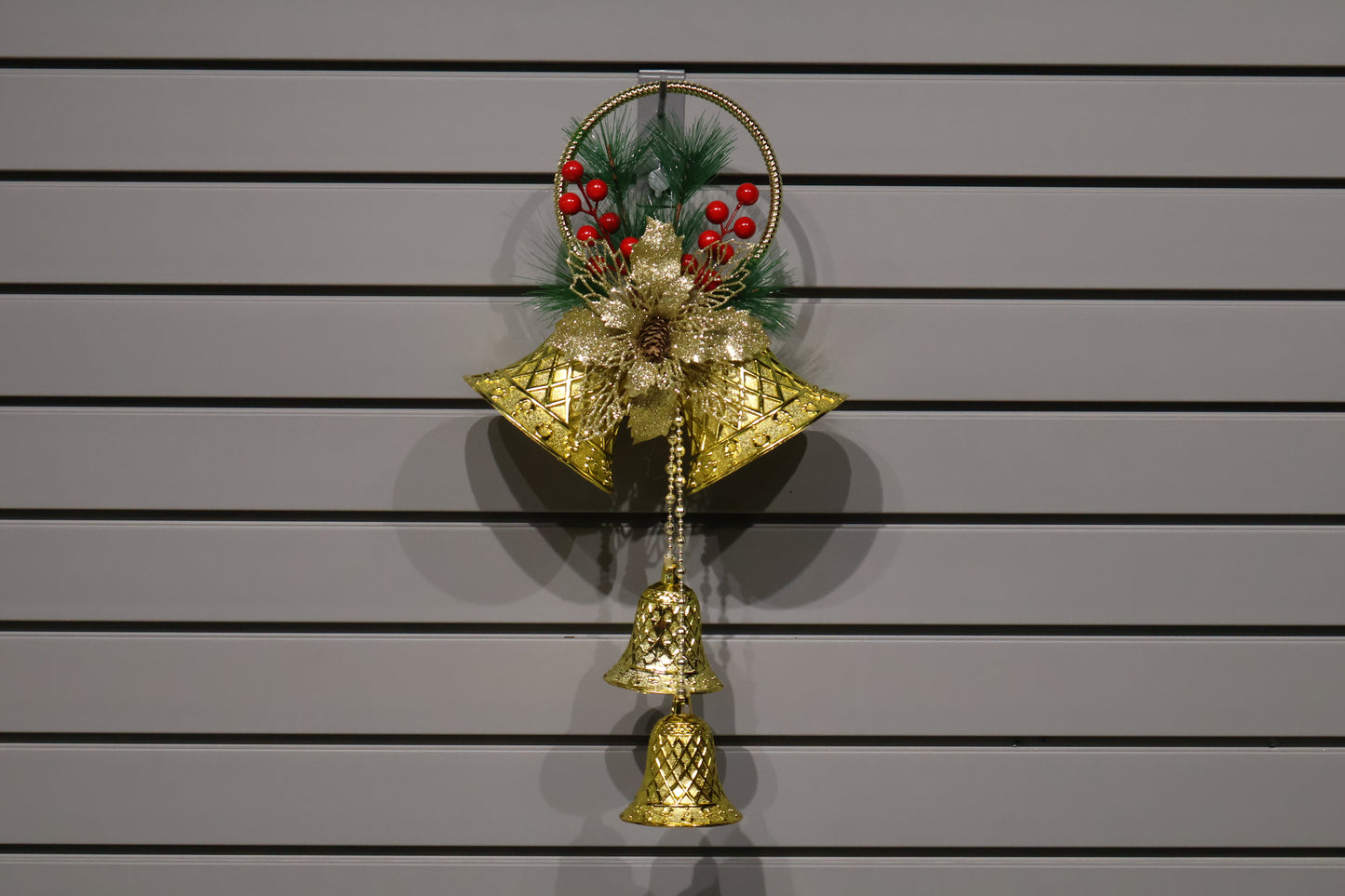 AG-66 | Christmas Hanging Bell Decoration – 19" × 10" × 5" (48×25×13 cm), Gold