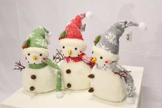 AG-13 | Christmas Ornament – Snowman Design (Green, Silver, Red), 16.9" × 6.3" × 3.9" (43×16×10 cm)