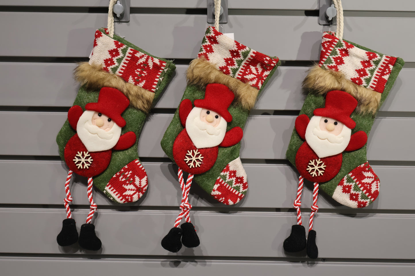 AG-17 | Christmas Ornament – Santa Boot Design, Red & Green, 9.6" × 5.9" (24.5×15 cm)