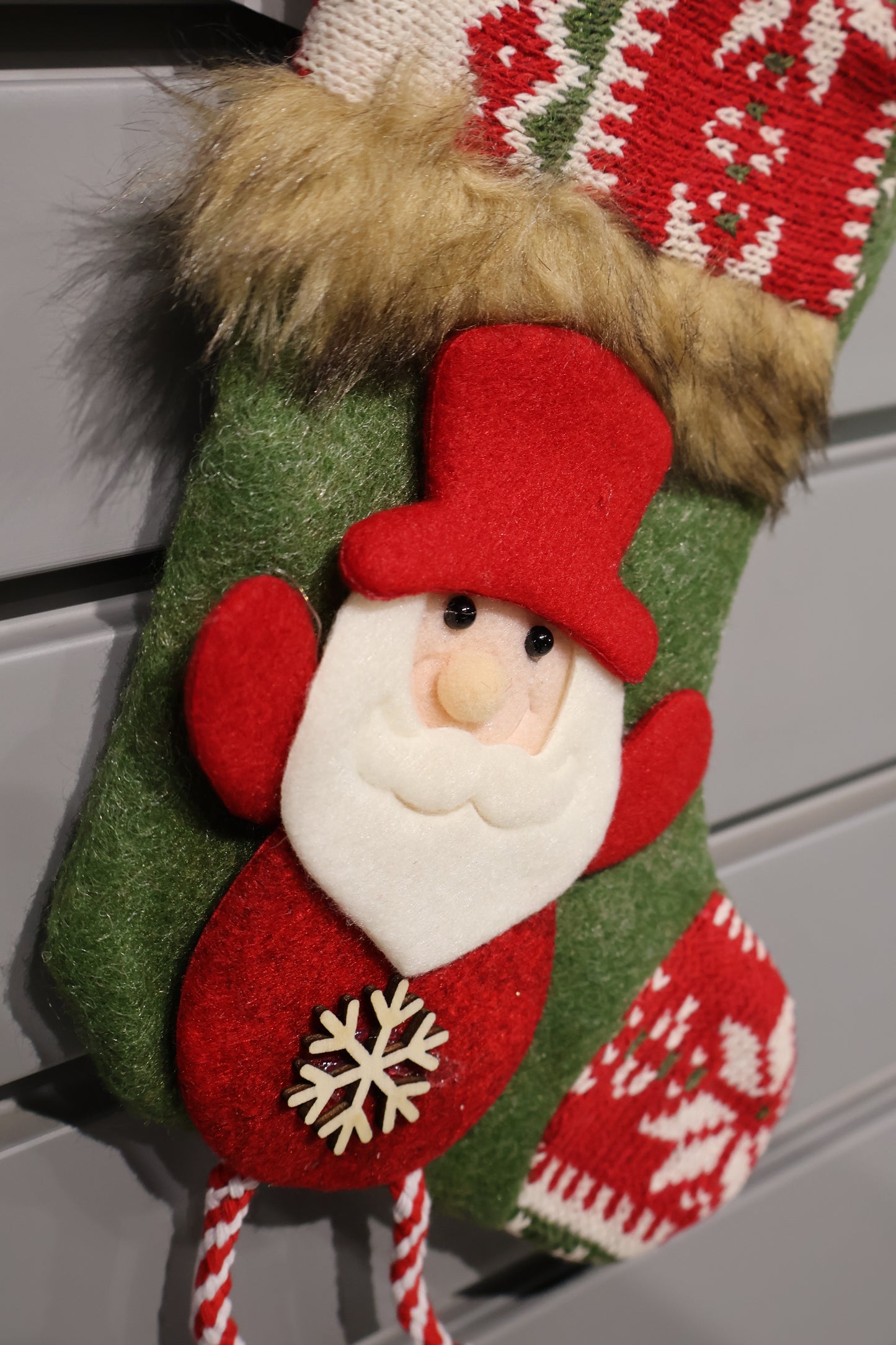 AG-17 | Christmas Ornament – Santa Boot Design, Red & Green, 9.6" × 5.9" (24.5×15 cm)