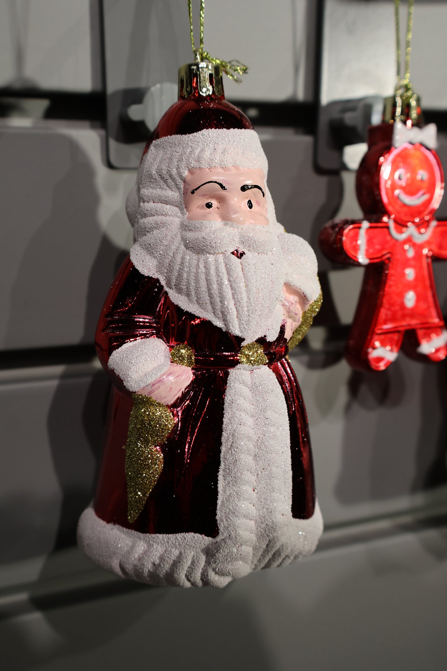 AG-73 | Christmas Hanging Ornament Set – Santa 5" × 2.5", Set of 4