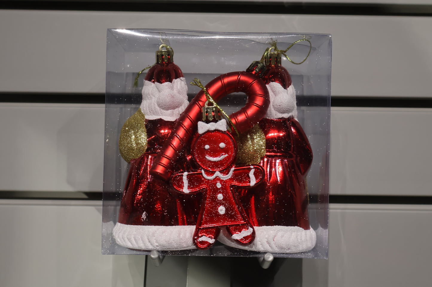 AG-73 | Christmas Hanging Ornament Set – Santa 5" × 2.5", Set of 4