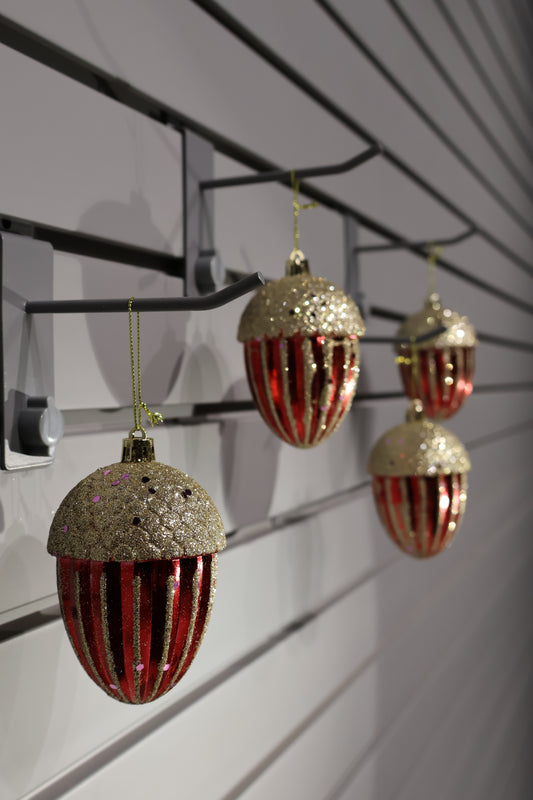 AG-71 | Christmas Bauble Ornament Set – 4" × 2.5", Set of 4