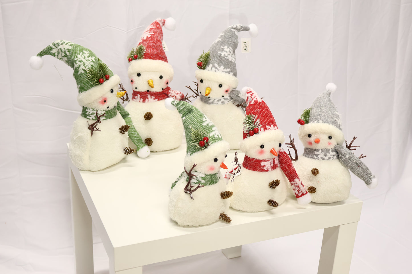 AG-13 | Christmas Ornament – Snowman Design (Green, Silver, Red), 16.9" × 6.3" × 3.9" (43×16×10 cm)