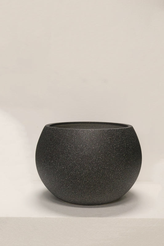 SAND TEXTURE ROUND BOWL PLANTER — 17.7" × 11.8" (45 × 30 cm)