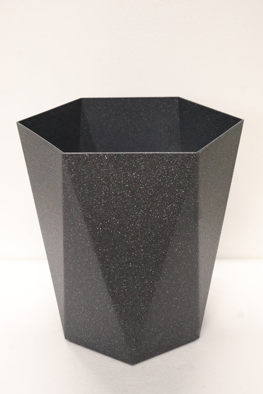 SANDBLAST FACETED PLANTER (ON WHEELS) — 15.4" × 15.7" (39 × 40 cm)