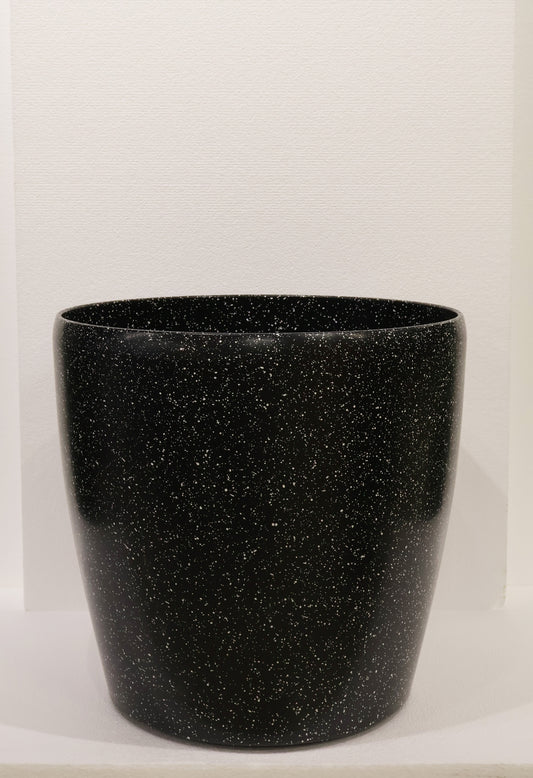 SPECKLED GLOSS ROUND PLANTER (ON WHEELS) — 16.1" × 16.1" (41 × 41 cm)